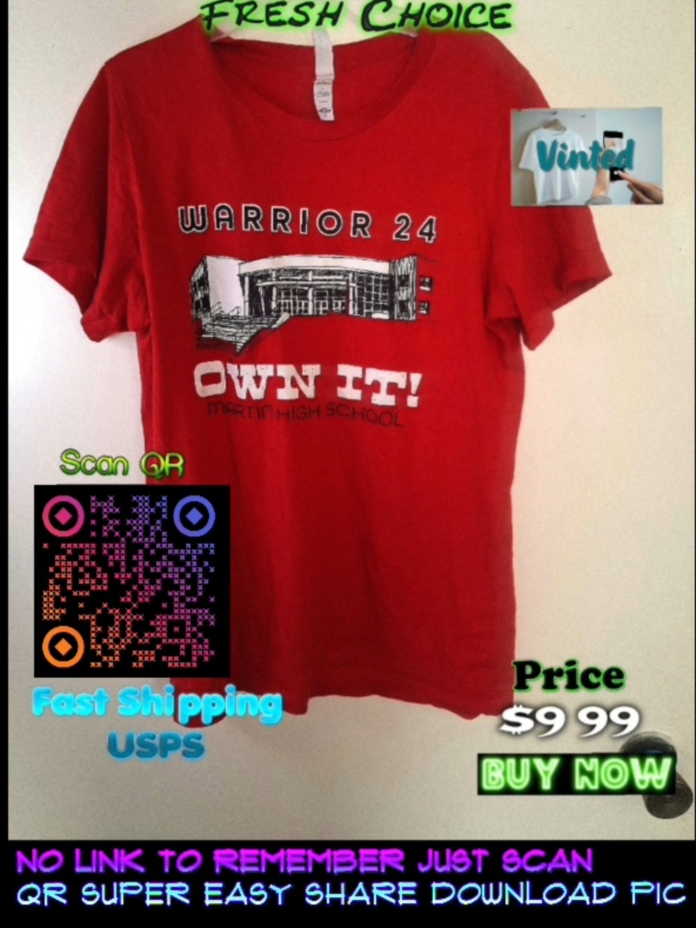 Red "Warrior 24 Own It!" Kids T‑Shirt